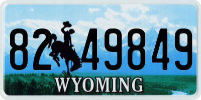 WY license plate 8249849
