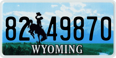 WY license plate 8249870