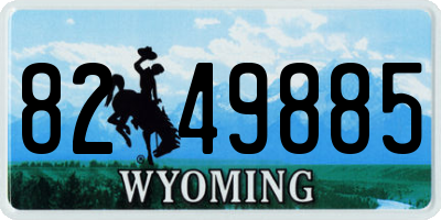 WY license plate 8249885