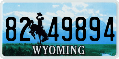 WY license plate 8249894