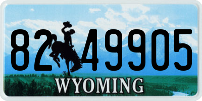 WY license plate 8249905