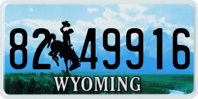 WY license plate 8249916
