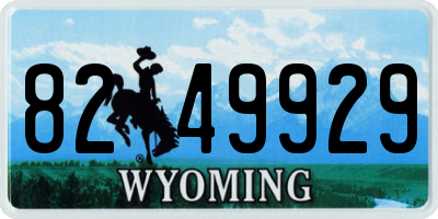 WY license plate 8249929