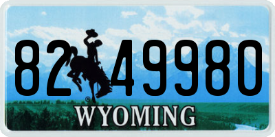 WY license plate 8249980