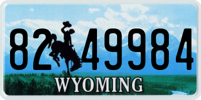 WY license plate 8249984