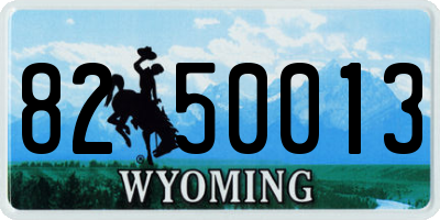 WY license plate 8250013