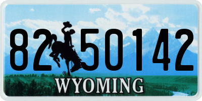 WY license plate 8250142