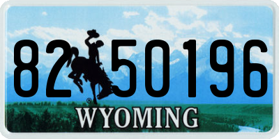 WY license plate 8250196