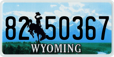 WY license plate 8250367