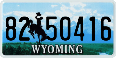 WY license plate 8250416