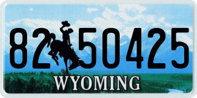 WY license plate 8250425