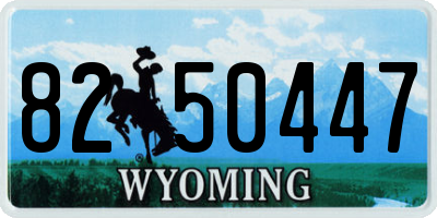 WY license plate 8250447