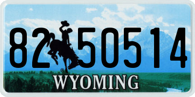 WY license plate 8250514