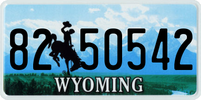 WY license plate 8250542