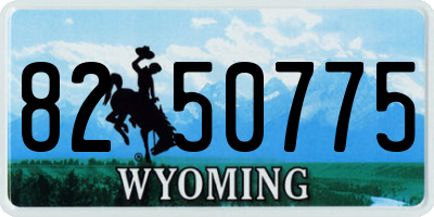 WY license plate 8250775