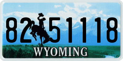 WY license plate 8251118