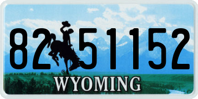 WY license plate 8251152