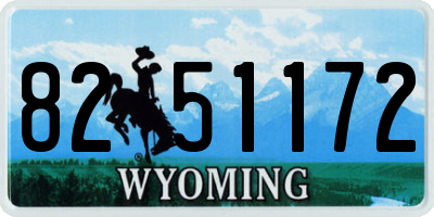 WY license plate 8251172