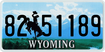 WY license plate 8251189