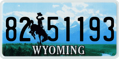 WY license plate 8251193