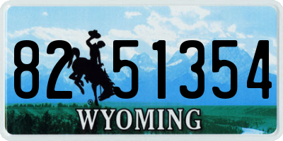 WY license plate 8251354