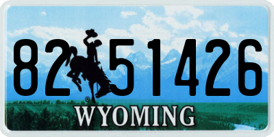 WY license plate 8251426