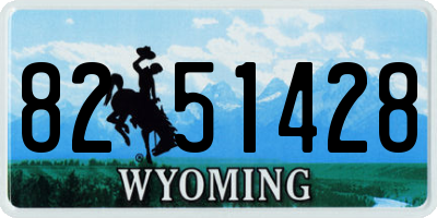 WY license plate 8251428
