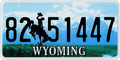 WY license plate 8251447