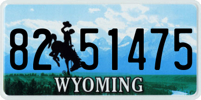 WY license plate 8251475