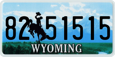 WY license plate 8251515
