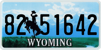WY license plate 8251642