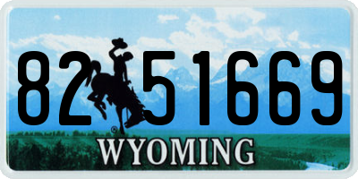WY license plate 8251669
