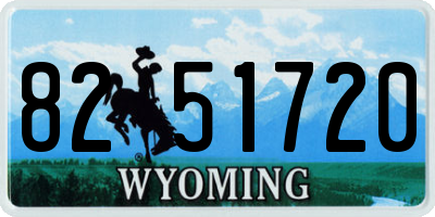WY license plate 8251720