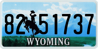 WY license plate 8251737