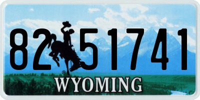 WY license plate 8251741