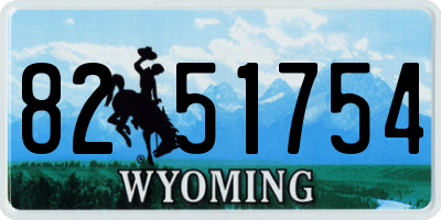 WY license plate 8251754