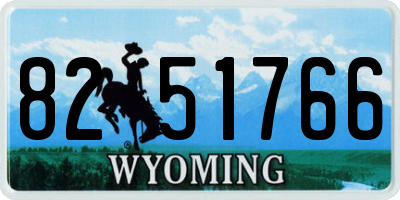 WY license plate 8251766