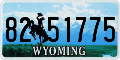 WY license plate 8251775