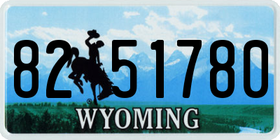 WY license plate 8251780