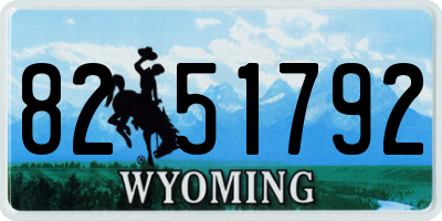 WY license plate 8251792