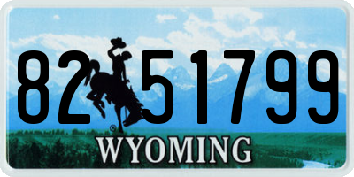 WY license plate 8251799