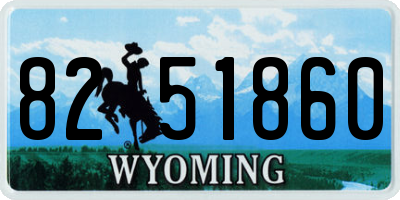 WY license plate 8251860