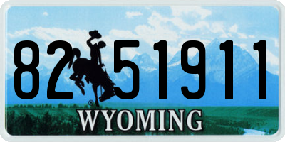 WY license plate 8251911