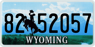 WY license plate 8252057