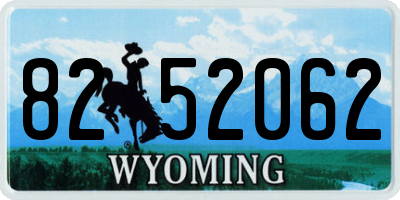WY license plate 8252062