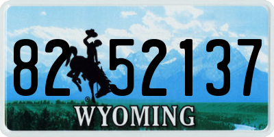 WY license plate 8252137