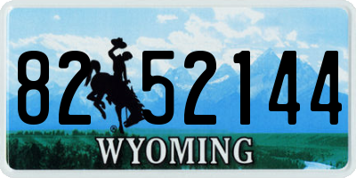 WY license plate 8252144