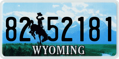 WY license plate 8252181