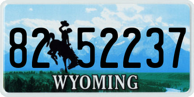 WY license plate 8252237