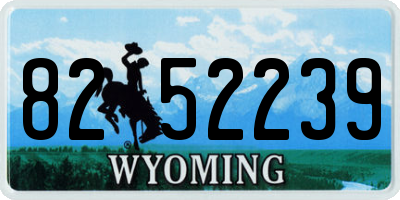 WY license plate 8252239
